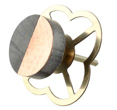 Grey Stone Copper Round Dresser Knobs